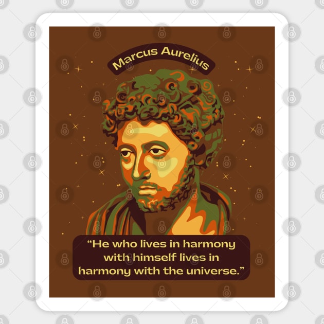 Marcus Aurelius Portrait and Quote Sticker by Slightly Unhinged